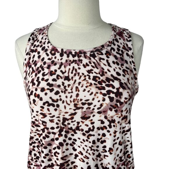 Old Navy Active Workout Tank Top Womens Medium Brown Animal Print Sleeveless - Picture 3 of 7